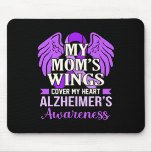 Mum's Wings Cover My Heart Heimerheimer's Awarenes Mouse Pad