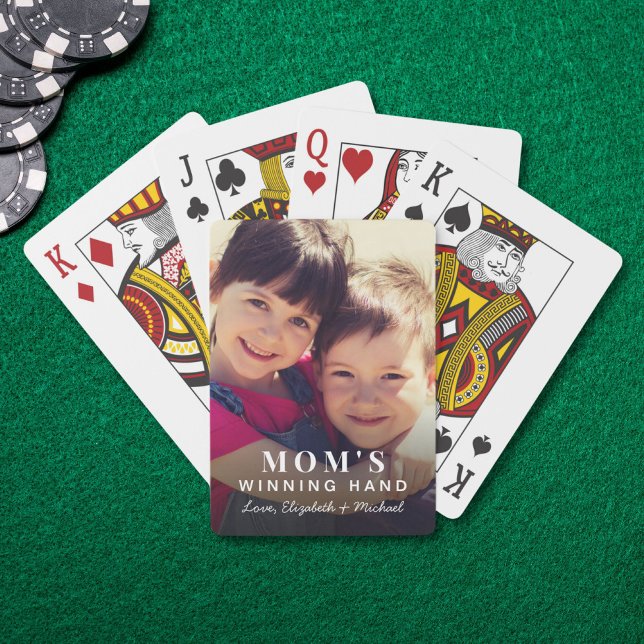 Mum's Winning Hand Photo Playing Cards (Mom's Winning Hand Photo Playing Poker Cards)