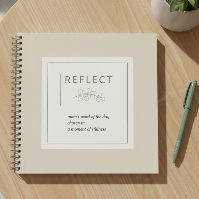 Mum's Word of the Day Daily Reflect Journal (Reflect journal to record a word of the day - fully editable text to personalize for mom or friend)