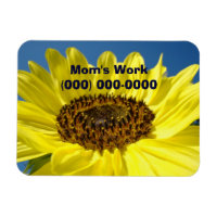 Mum's Work Phone Number magnet Sunflowers