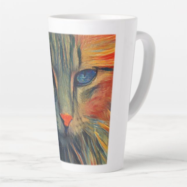 Munch Cat Latte Mug  (Right Angle)