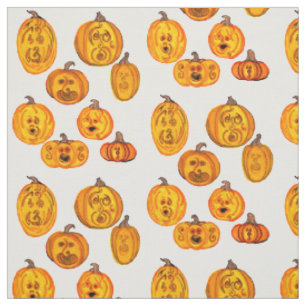 Munch inspired Scream Pumpkins fabric