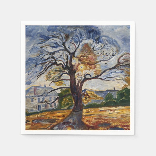 Munch The Oak Tree Expressionist Nature Art Napkin (Front)