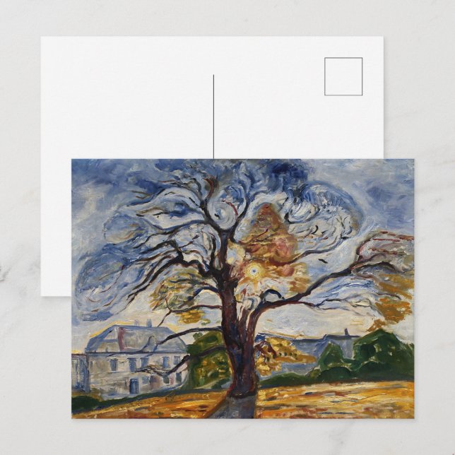 Munch The Oak Tree Expressionist Nature Art Postcard (Front/Back)