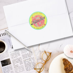 München Bayern Deutschland Retro neon yellow  Classic Round Sticker