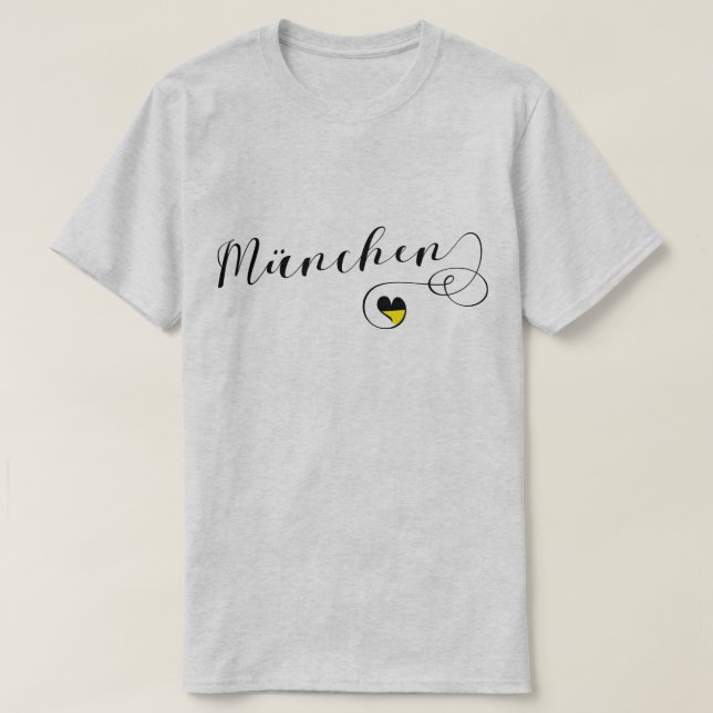München Heart, Love Munich Bavaria T-Shirt (Design Front)