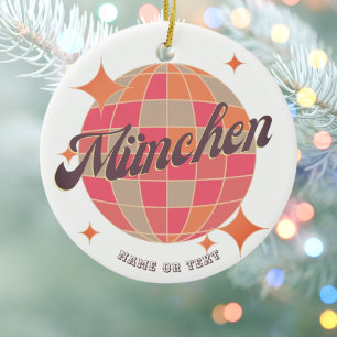 München Munich Bavaria Germany Retro disco Ceramic Tree Decoration