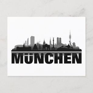 München Stadt Skyline - Postkarten Postcard