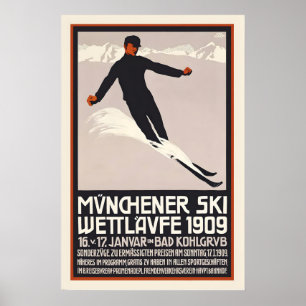 Münchener Ski Garmisch-Partenkirchen Germany Poster