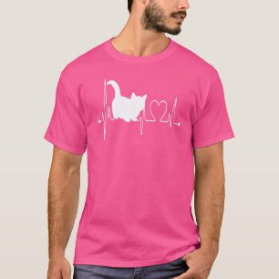 Munchkin Cat Heartbeat Ekg  I Love My Munchkin Cat T-Shirt