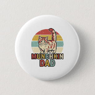 Munchkin Dad Retro Cat Lover Vector Shirt Design_1 6 Cm Round Badge