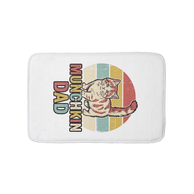 Munchkin Dad Retro Cat Lover Vector Shirt Design_1 Bath Mat (Front)