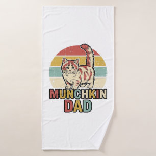 Munchkin Dad Retro Cat Lover Vector Shirt Design_1 Bath Towel