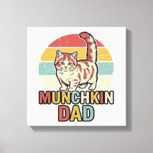 Munchkin Dad Retro Cat Lover Vector Shirt Design_1 Canvas Print
