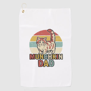 Munchkin Dad Retro Cat Lover Vector Shirt Design_1 Golf Towel