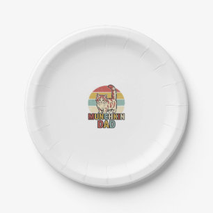 Munchkin Dad Retro Cat Lover Vector Shirt Design_1 Paper Plate
