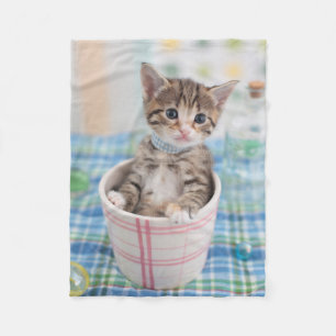 Munchkin Kitten With Pretty Ribbon Fleece Blanket