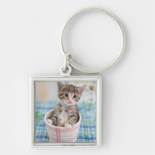Munchkin Kitten With Pretty Ribbon Key Ring