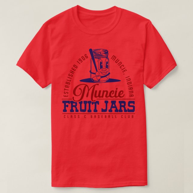 Muncie Fruit Jars Baseball T-Shirt (Design Front)