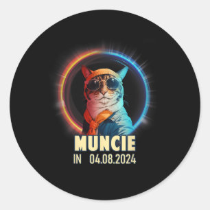 Muncie Indiana Total Solar Eclipse 2024 Classic Round Sticker