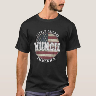 Muncie Indiana Vintage American flag T Shirt