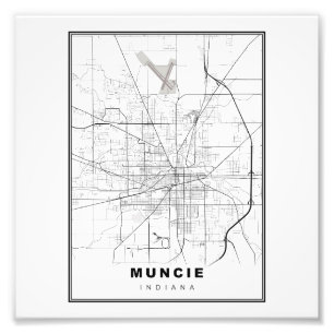 Muncie Map Photo Print