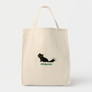 Mundo Gato Black Cat "MIAUUU" Minimalist Tote Bag