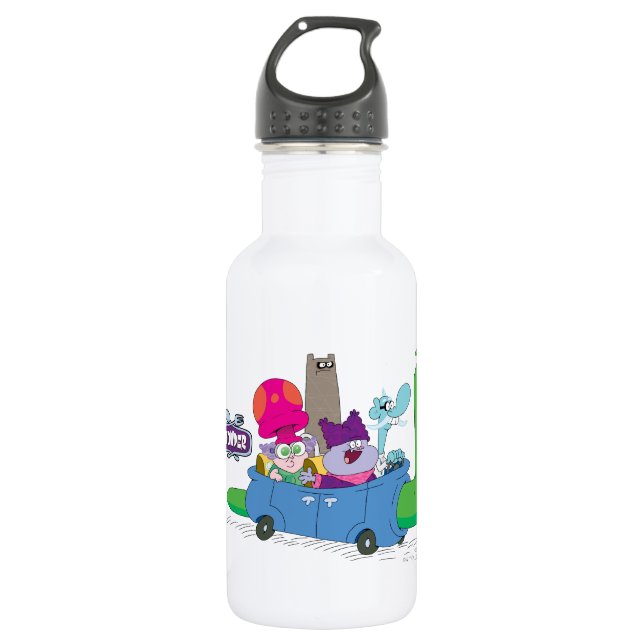 Mung, Chowder, Shnitzel, & Truffles in Snail Car 532 Ml Water Bottle (Front)