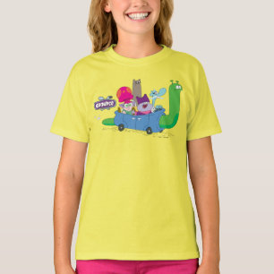 Mung, Chowder, Shnitzel, & Truffles in Snail Car T-Shirt