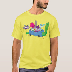 Mung, Chowder, Shnitzel, & Truffles in Snail Car T-Shirt