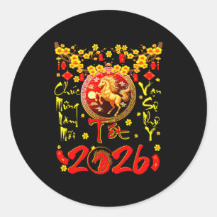 Mung Nam Moi Tet 2026 Vietnamese Lunar New Year Ho Classic Round Sticker