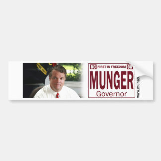 Munger for NC Governor Bumper Sticker