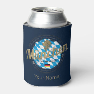 Munich Bavaria Vintage Oktoberfest Germany City Can Cooler