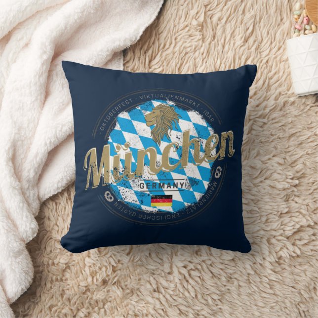 Munich Bavaria Vintage Oktoberfest Germany City Cushion (Blanket)