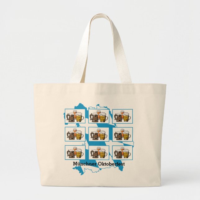 Munich Bavarian OKTOBERFEST Large Tote Bag (Front)