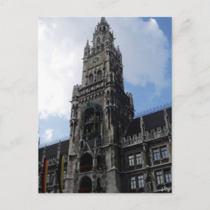 Munich Clock Tower Marienplatz Postcard