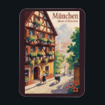 Munich Germany Bavaria Illustration Travel Art Magnet<br><div class="desc">Munich retro vector travel design. From Marienplatz to Oktoberfest,  it’s a must-visit destination full of German heritage and vibrant urban life.</div>