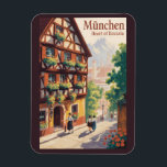Munich Germany Bavaria Illustration Travel Art Magnet<br><div class="desc">Munich retro vector travel design. From Marienplatz to Oktoberfest,  it’s a must-visit destination full of German heritage and vibrant urban life.</div>