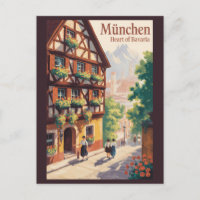 Munich Germany Bavaria Illustration Travel Art