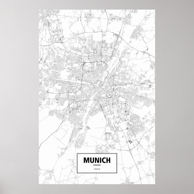 Munich, Germany (black on white) Poster (Front)