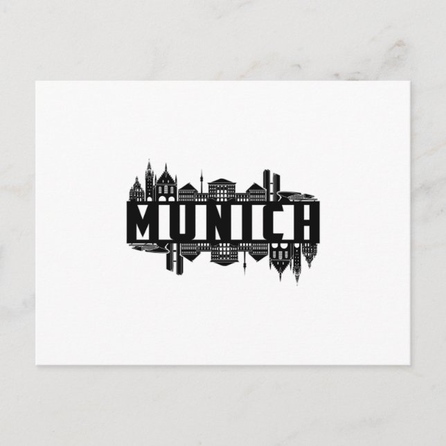 Munich Germany City Cityscape Cool Funny Gift Postcard (Front)