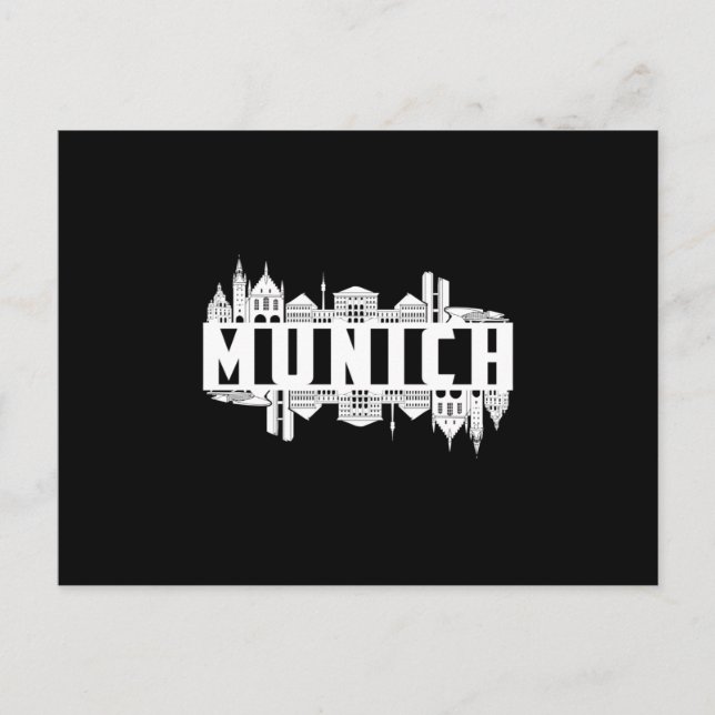 Munich Germany City Cityscape Funny Gift Idea Postcard (Front)