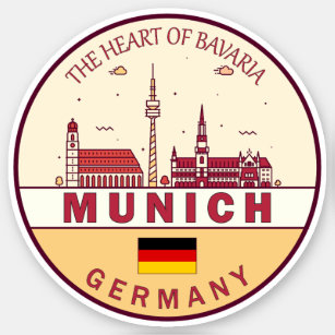 Munich Germany City Skyline Emblem