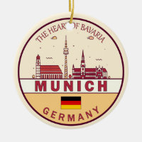 Munich Germany City Skyline Emblem