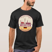 Munich Germany City Skyline Emblem