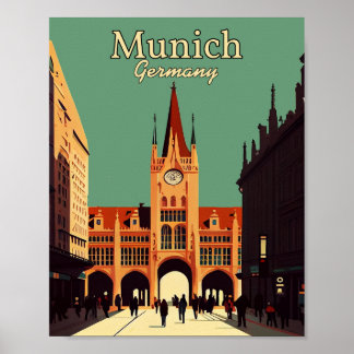 Munich Germany Minimalist Vintage Art Poster