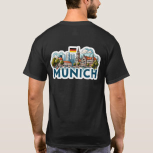 Munich Germany Skyline Art T-Shirt