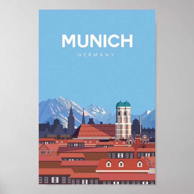 Munich Germany travel poster city (Front)
