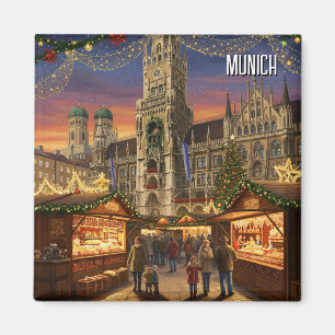 Munich Marienplatz Germany Christmas Market Magnet