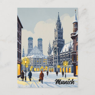 Munich Marienplatz Germany Flowers Postcard